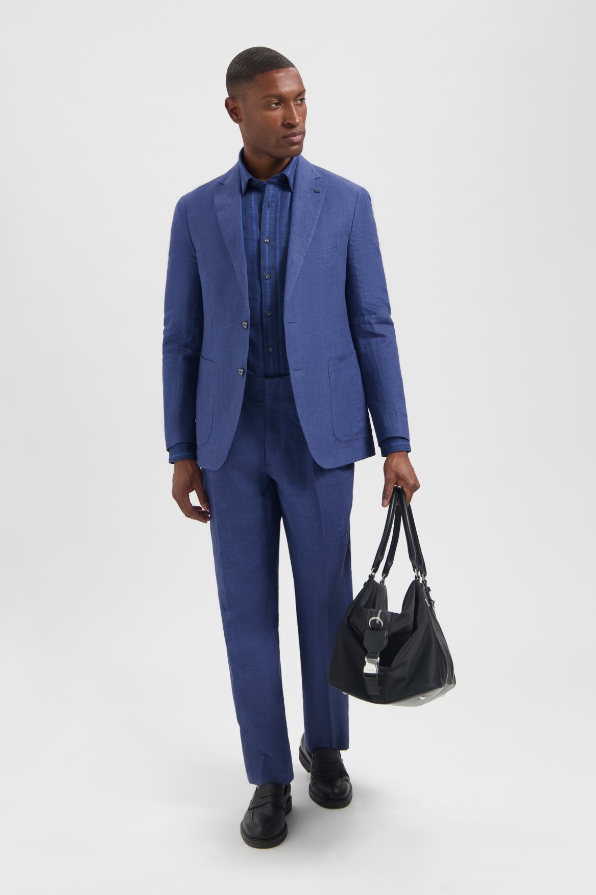 Michael Kors sininen pellavapuku slim fit