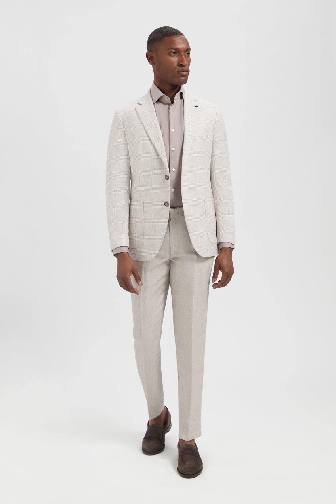 Michael Kors vaalea pellavapuku slim fit