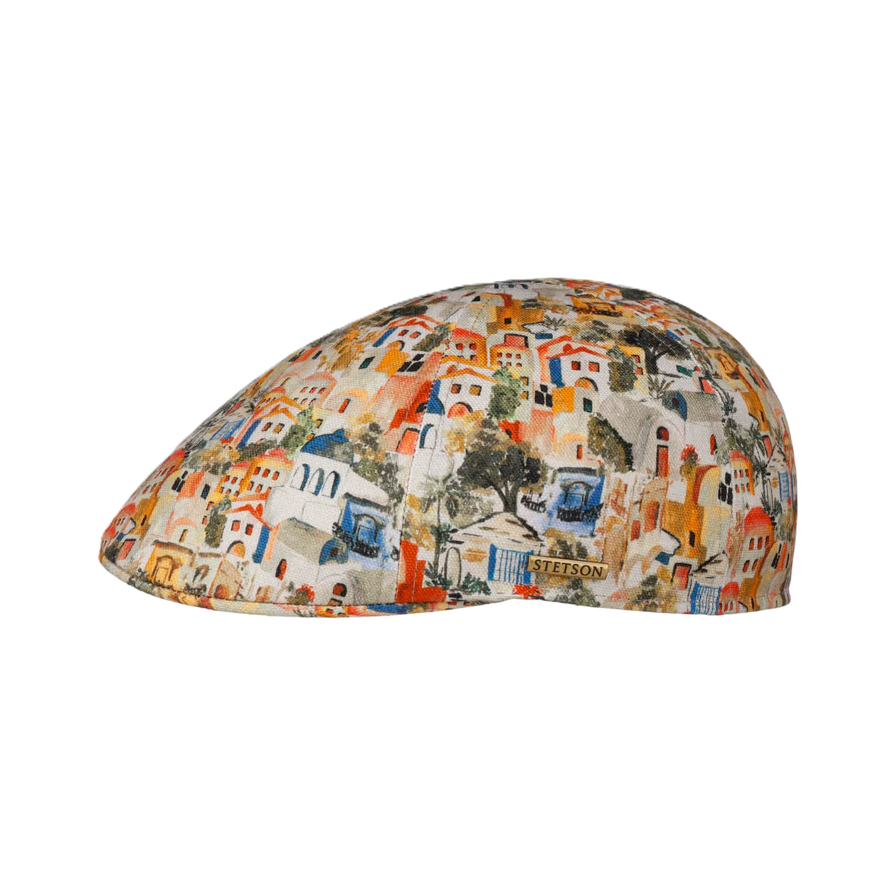 Stetson Flat Cap kylä printti puuvilla