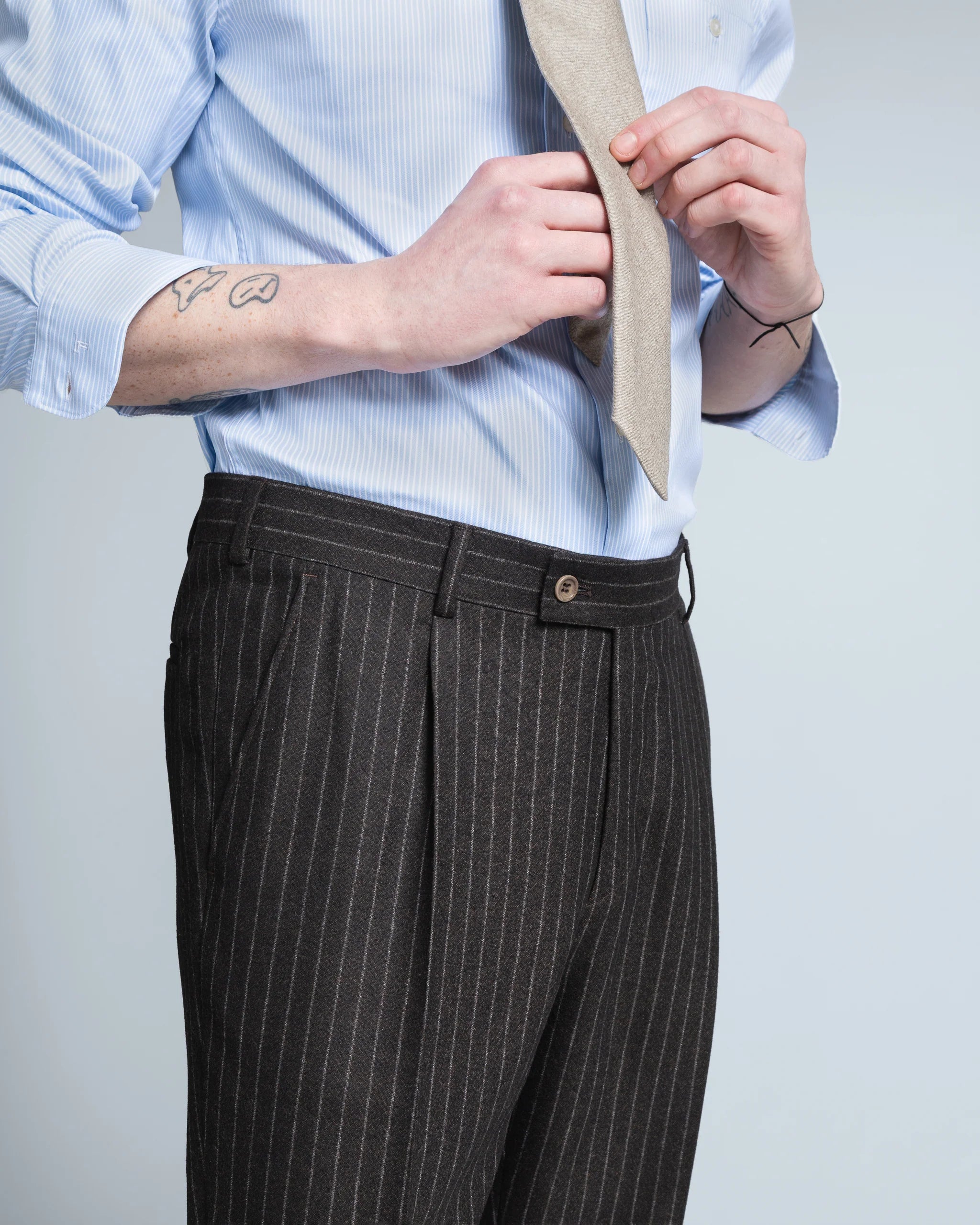 TURO liituraitapuku ruskea Lanificio Campore SHAW+HANKO