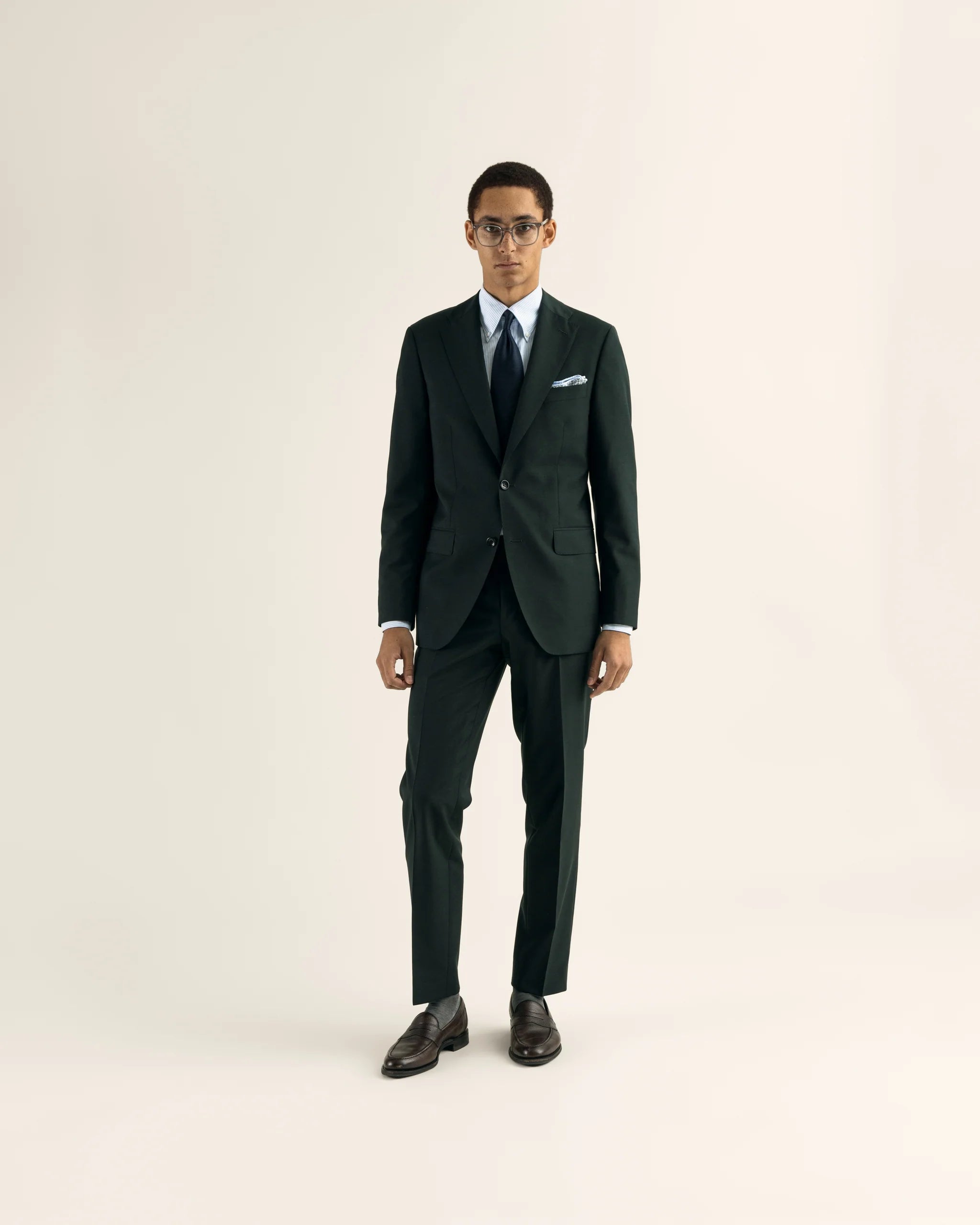 Turo tummanvihreä villamohair puku Vitale Barberis