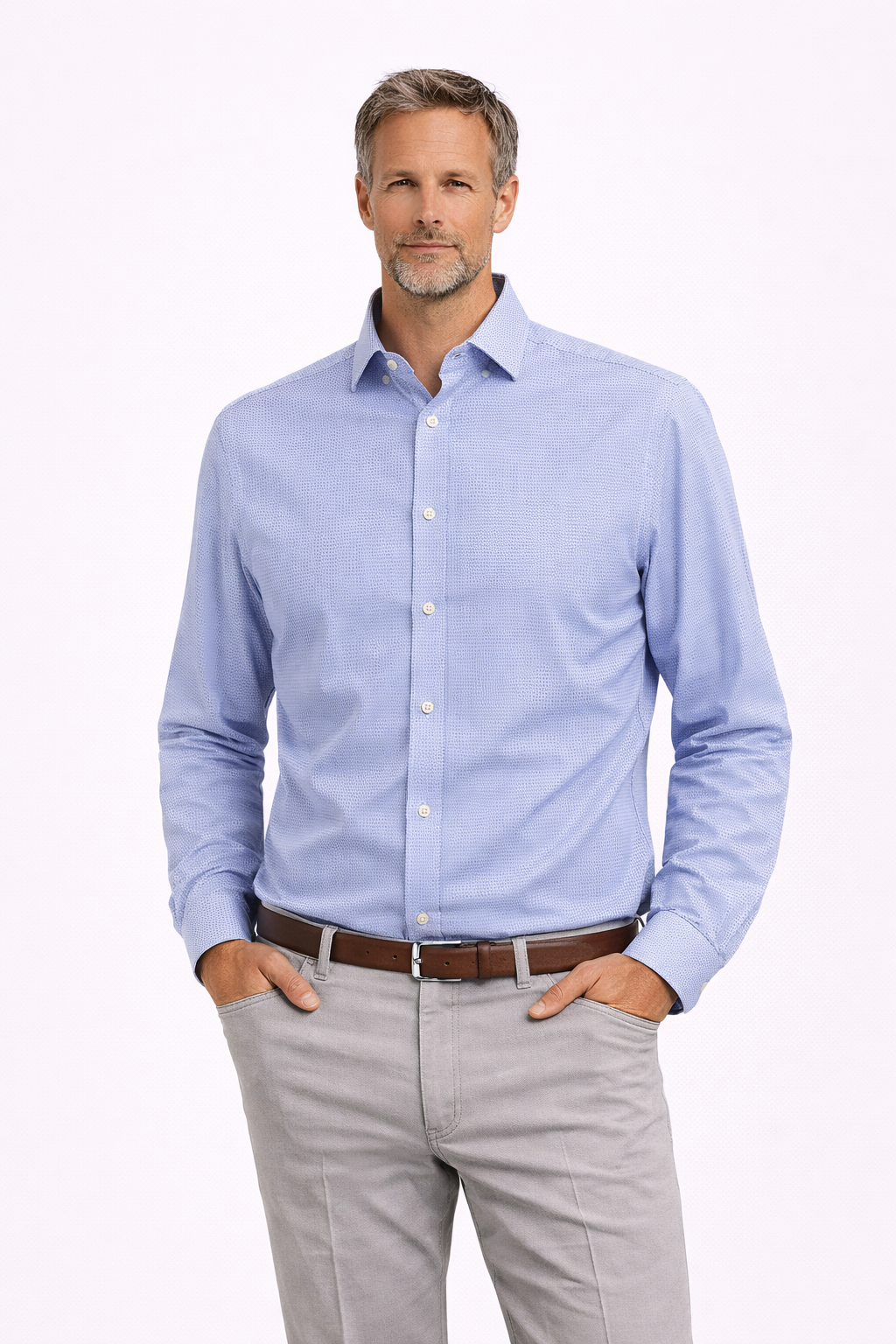 Seidensticker kauluspaita Slim fit ekstrapitkä Vaaleansininen