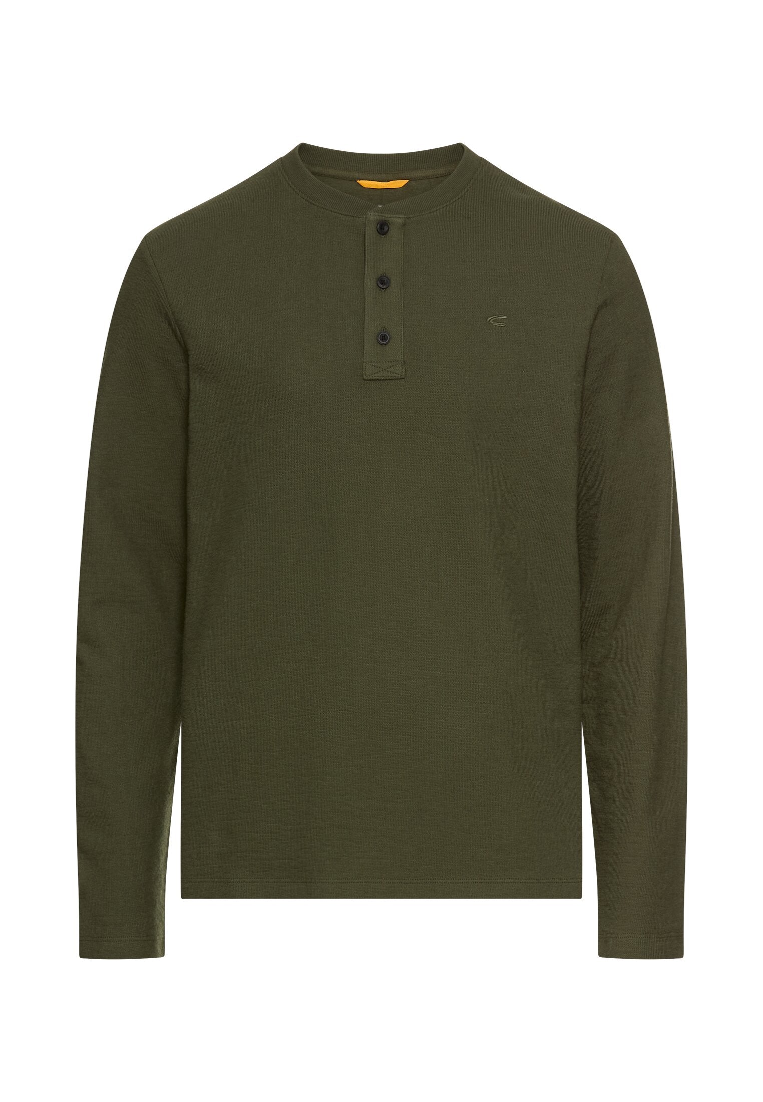 Camel Active Henley Paita Vihreä - Miesten Pitkähihainen Puuvillapaita