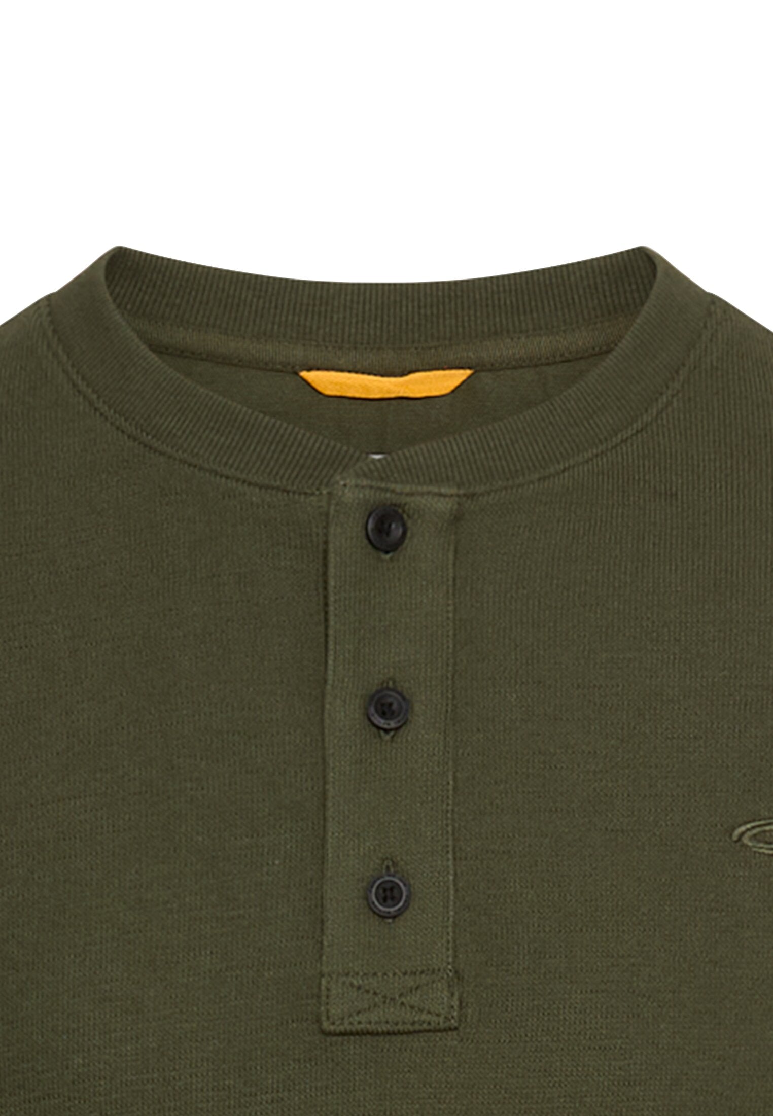 Camel Active Henley Paita Vihreä - Miesten Pitkähihainen Puuvillapaita