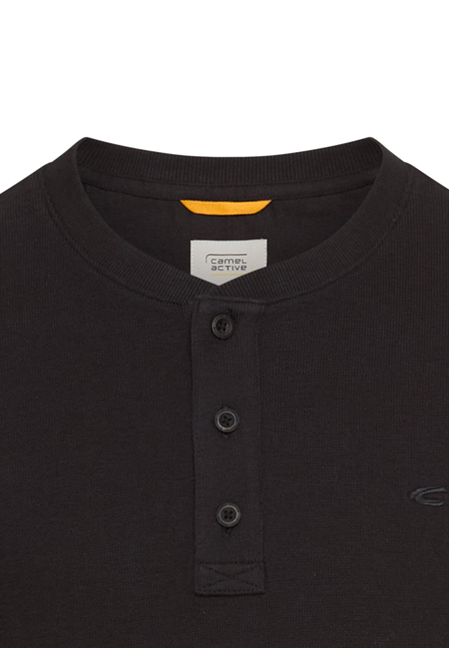 Camel Active Henley Paita Asphalt - Miesten Pitkähihainen Puuvillapaita