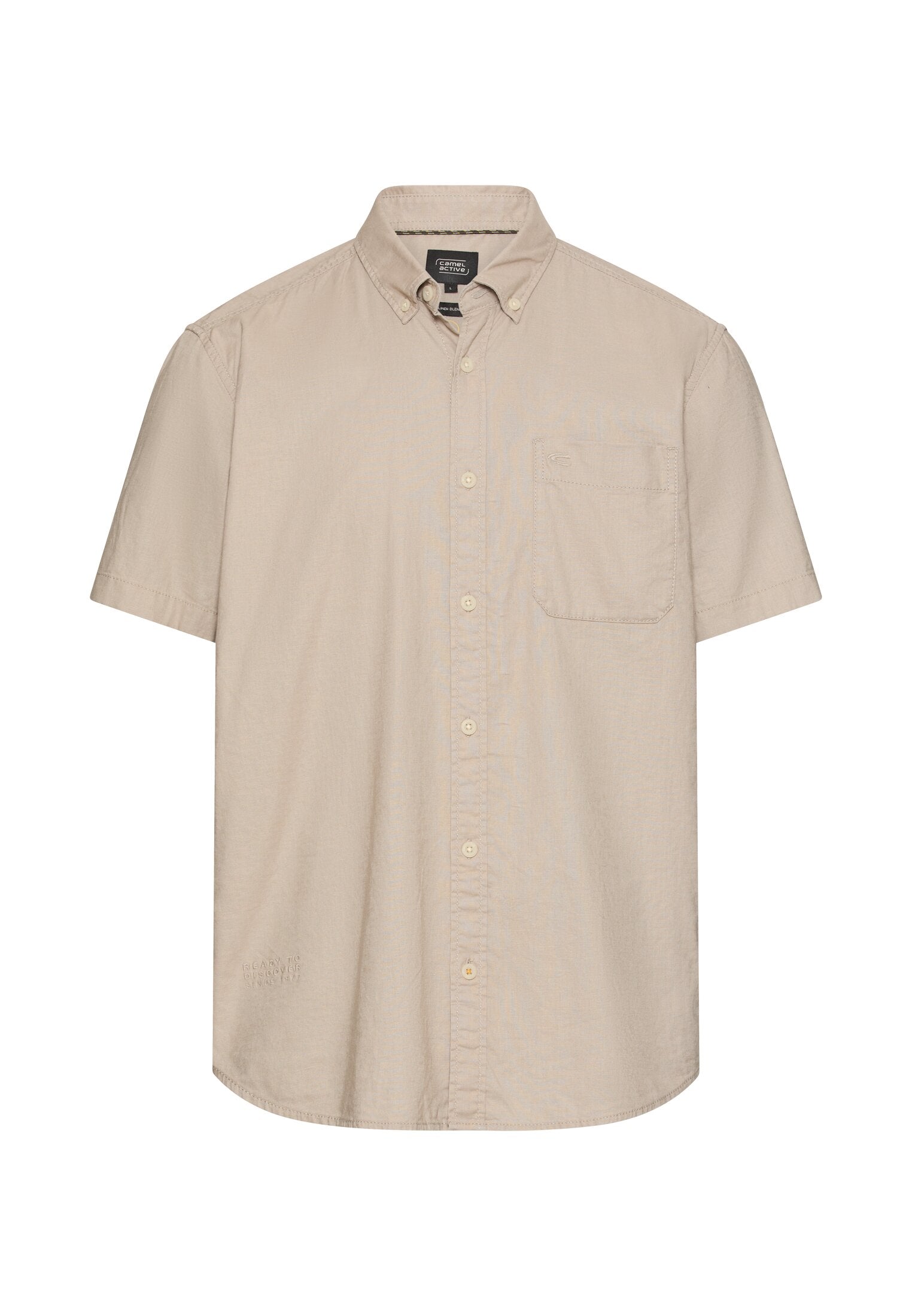 Camel Active lyhythihainen kauluspaita beige pellava