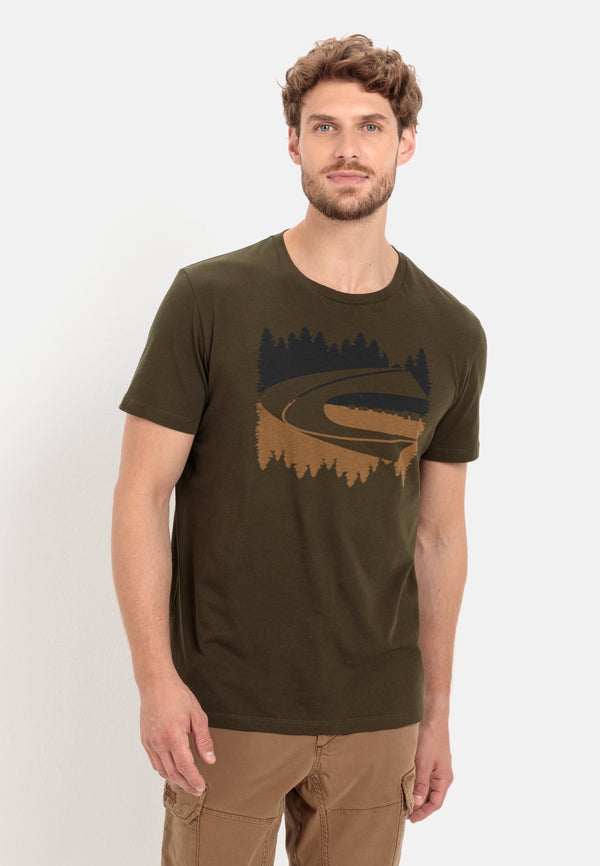 Camel Active vihreä printti t-paita "2T02"