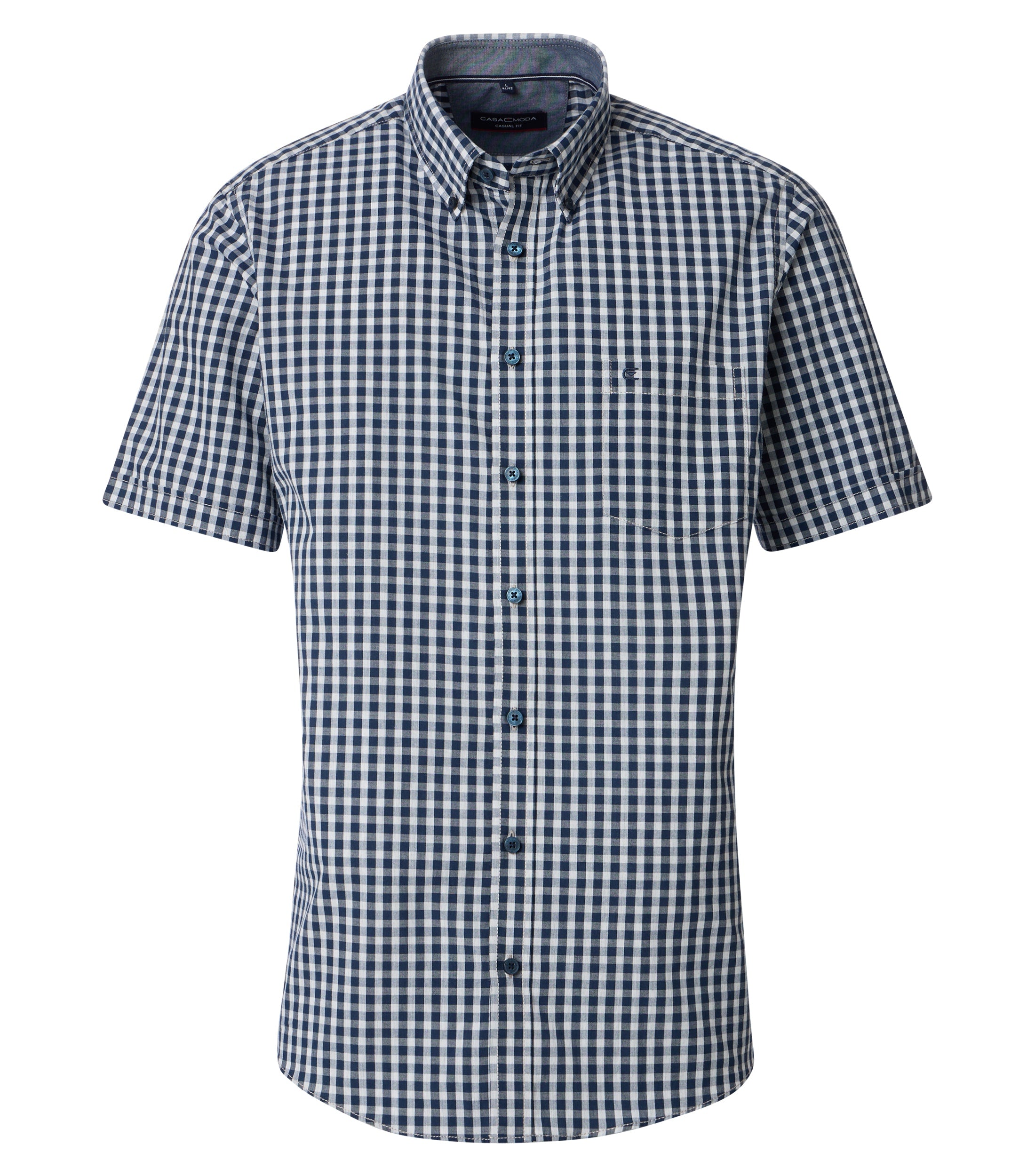 CasaModa lyhythihainen kauluspaita ruutukuosilla Casual fit