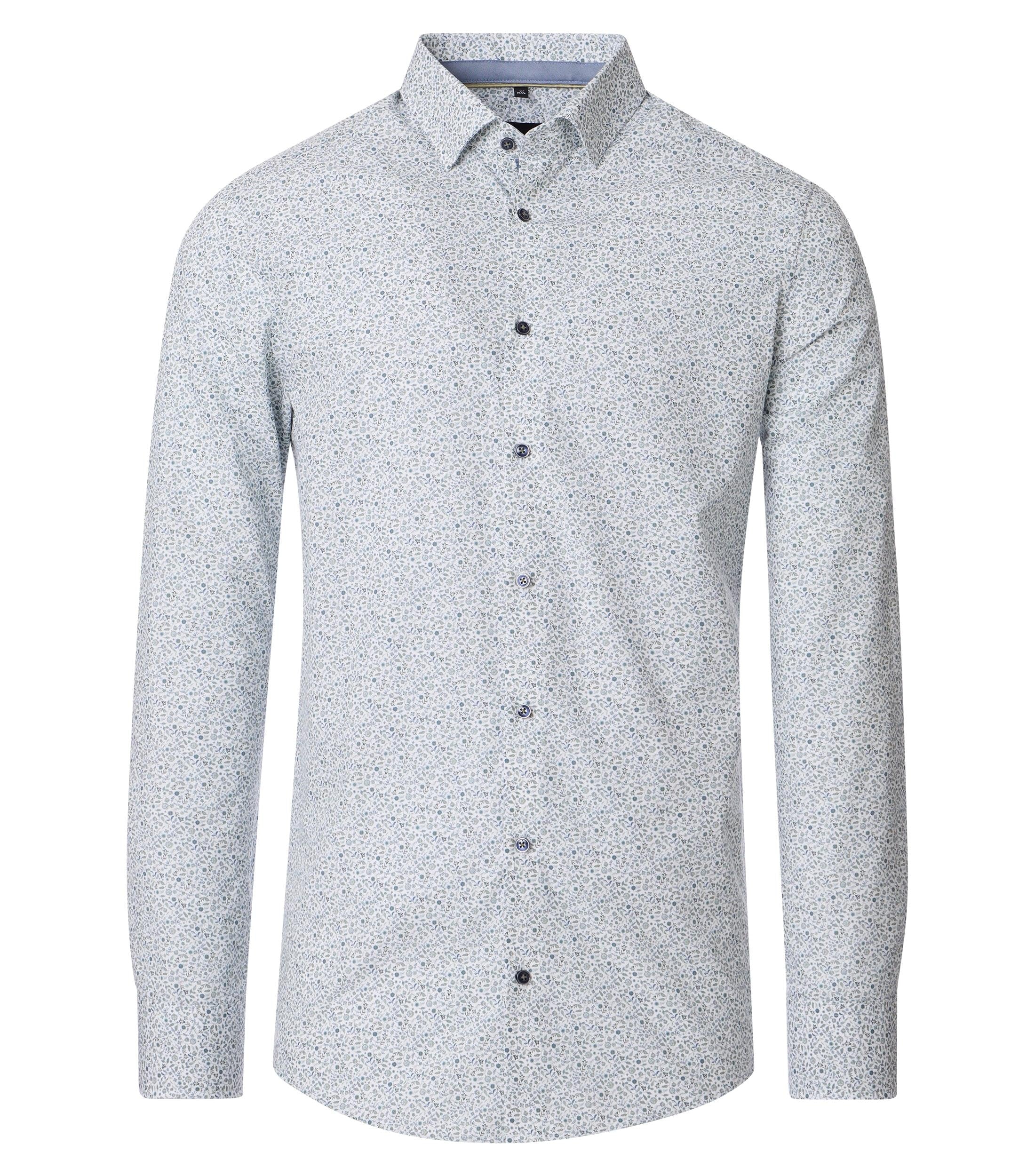Venti kauluspaita sinivihreä printti modern fit