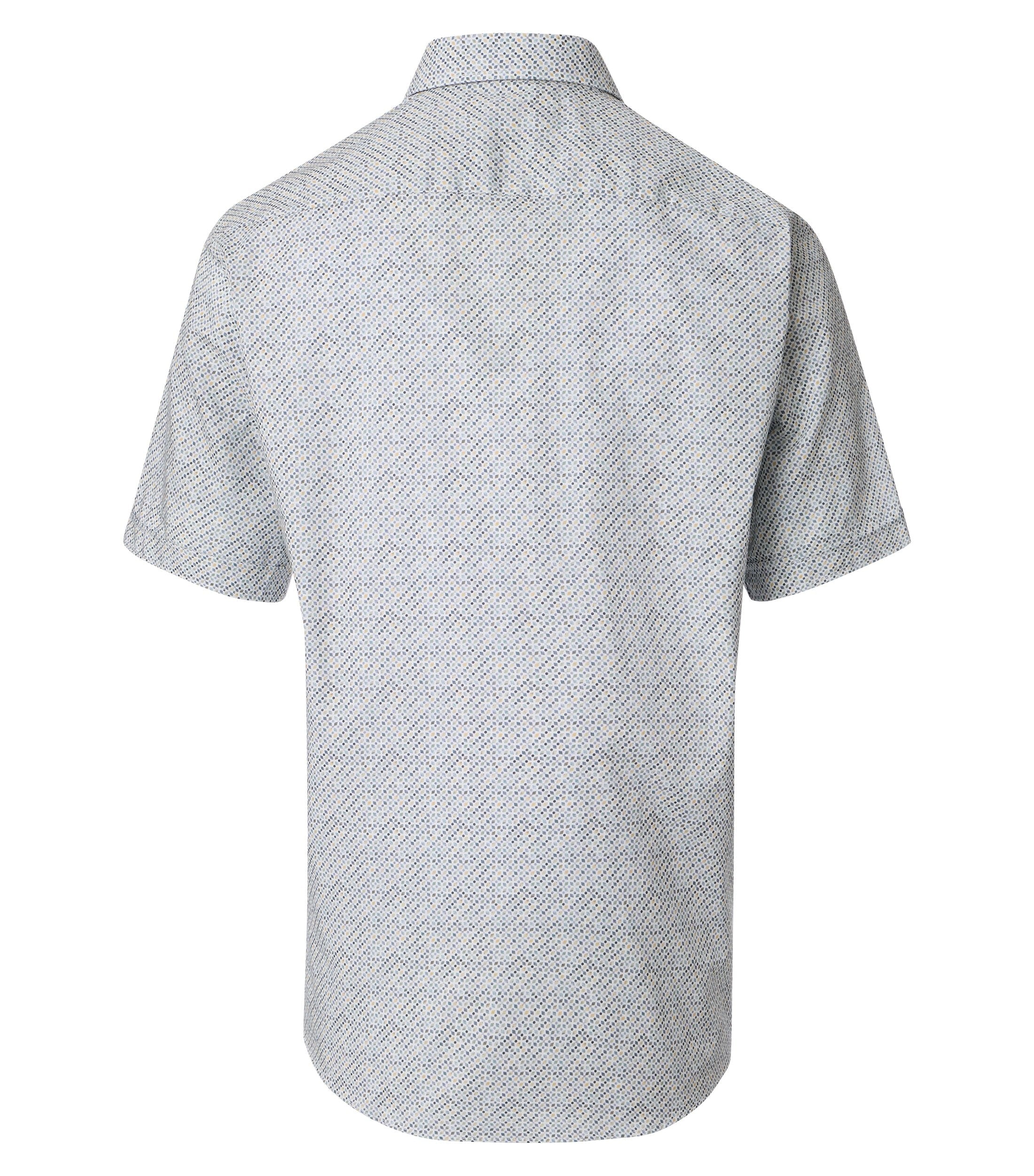 Casamoda lyhythihainen kauluspaita siniharmaa printti casual fit