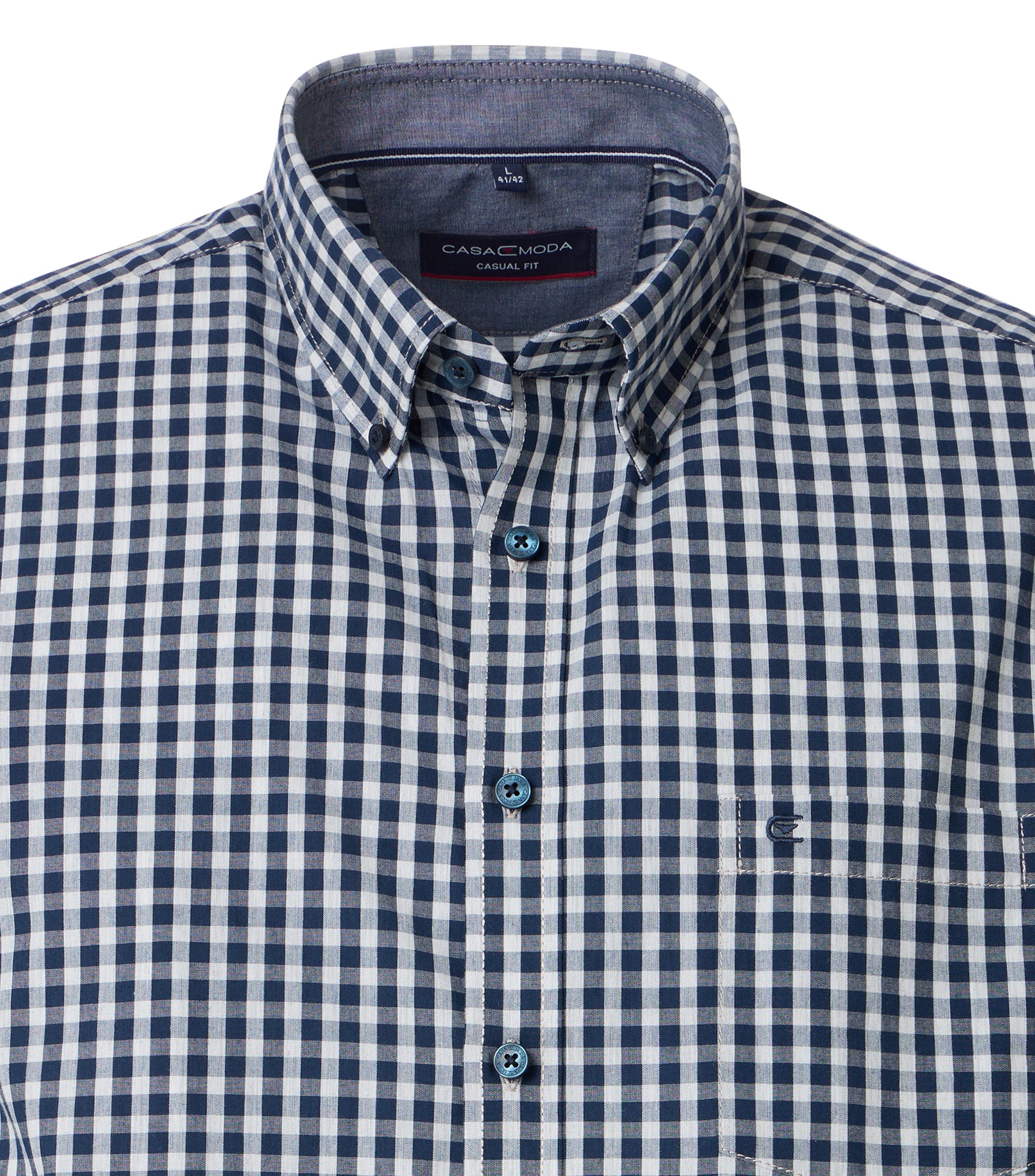 CasaModa lyhythihainen kauluspaita ruutukuosilla Casual fit