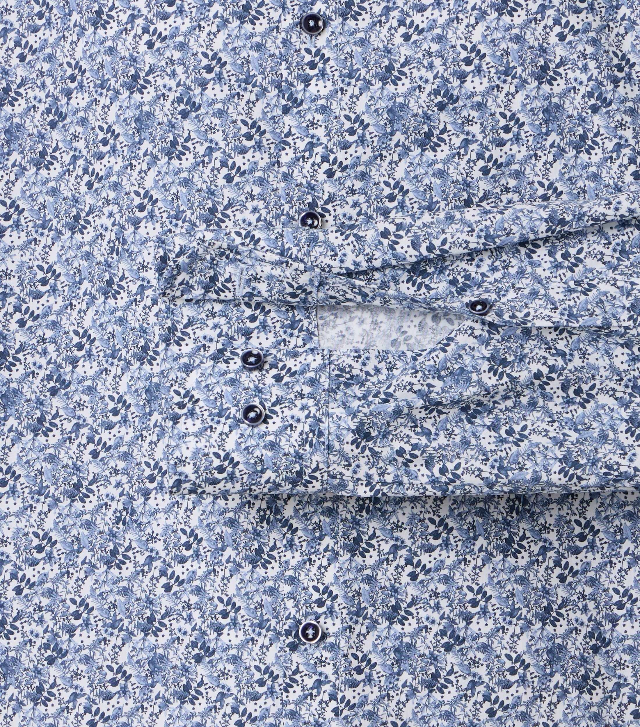 Venti pitkähihainen kauluspaita sininen printti modern fit