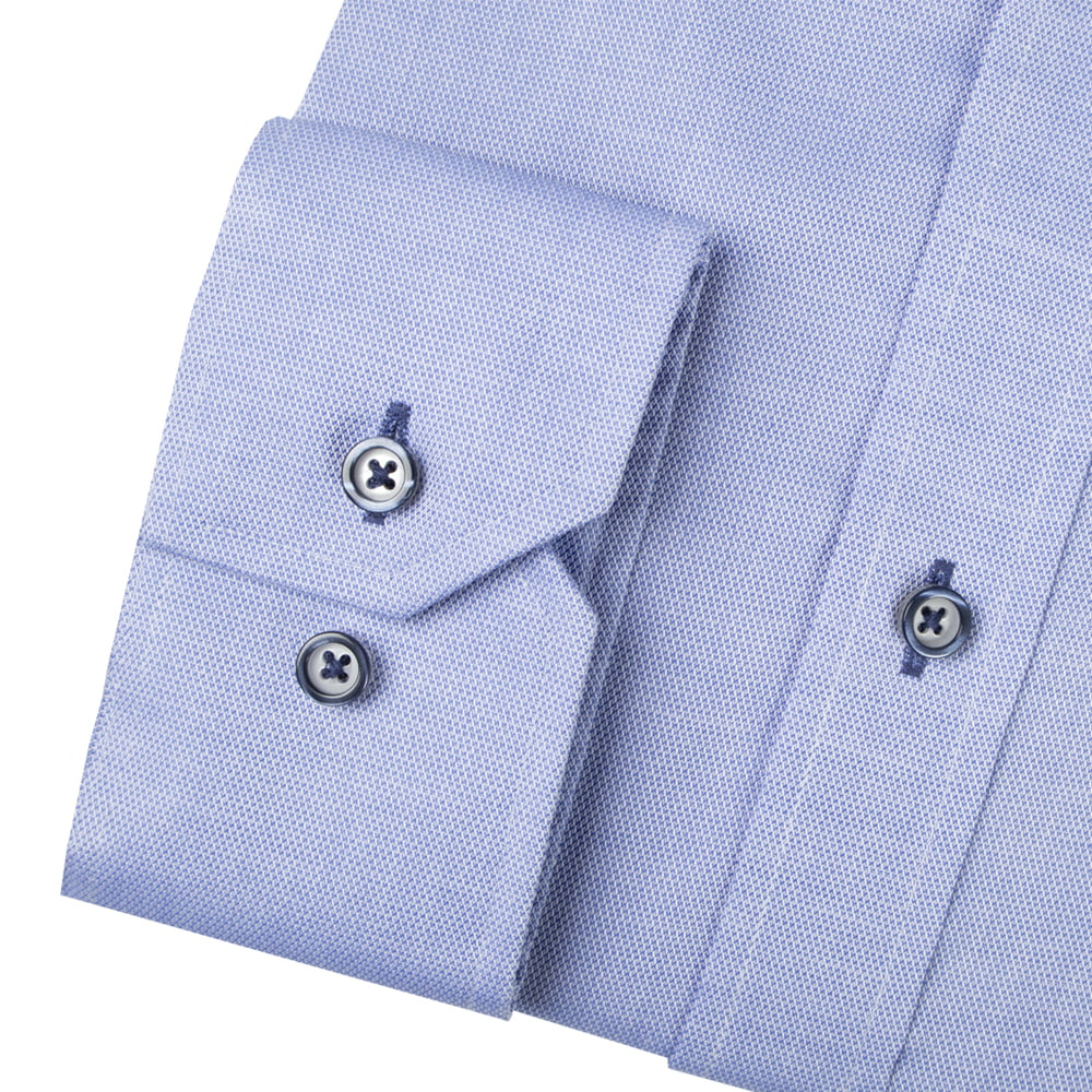 Petrifun vaaleansininen kauluspaita kontrastinapein normal fit