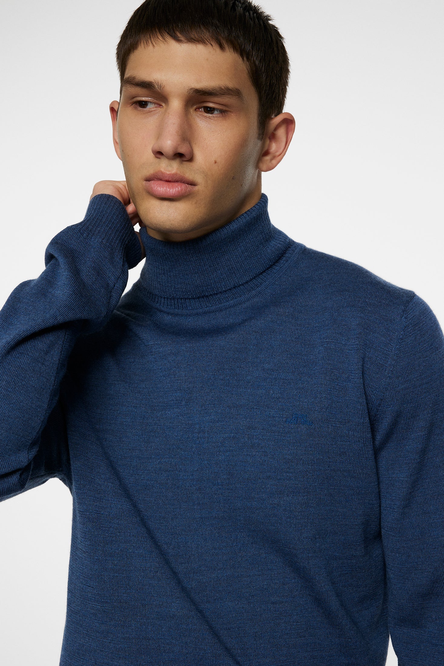 J.Lindeberg merinovillaneule sininen Kaden Merino Turtleneck