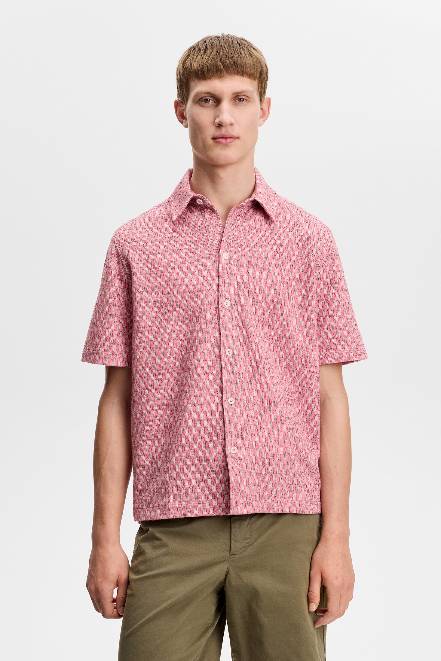 J.Lindeberg Torpa Jaquard Shirt lyhythihainen kauluspaita