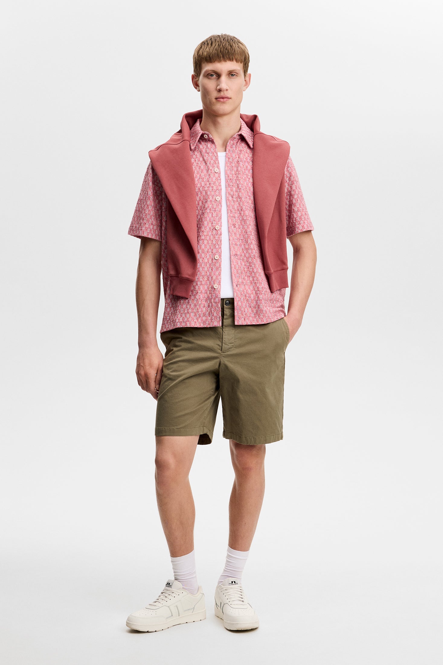 J.Lindeberg Torpa Jaquard Shirt lyhythihainen kauluspaita