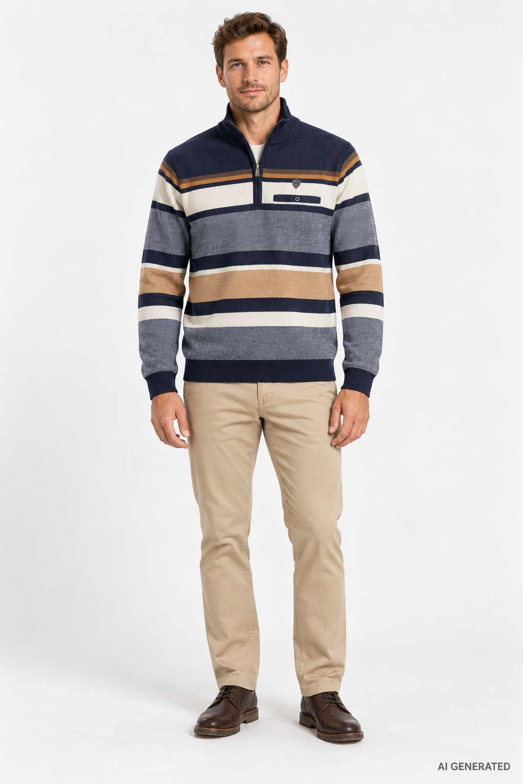 MonteCarlo Half-zip neulepusero raidallinen